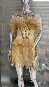 Повседневные платья в европейском стиле сексуально с открытыми плечами висят золотой сексуальная сексуальная узкая короткая юбка ночной клуб женский певец сценический костюм