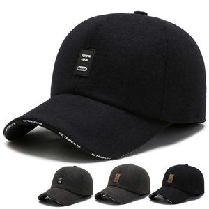 Snapbacks Ny vinterhatt baseballmössa för män man med öronflikar öronskydd förtjockar varm snapback gör gamla pappa hattar grossist A190 G230508