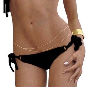 Belly Chains Imixlot Sexig dubbellager Belly Chain Fashion Bikini midjelänk Halsband Kroppsmycken för kvinnor Summer AccessPries Z0508