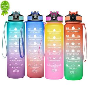 New 1 Liter Water Bottle Motivational Sport Water Bottle Leakproof Drinking Bottles Outdoor Travel Gym Fitness Jugs for Kitchen
