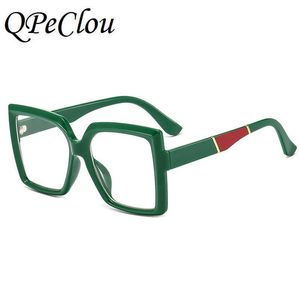 2022 Modna duża kwadratowa ramka kolorowe okulary przeciwsłoneczne Kobiety vintage optyczne anty-niebieskie okulary żeńskie mężczyźni okulary słoneczne 0508