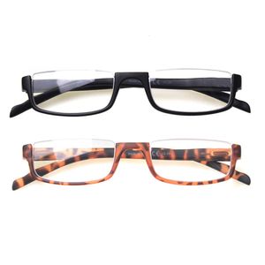 Läsglasögon vår gångjärn mode halv ram kvinnliga män läsare glasögon 230508