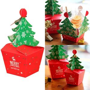 Present Wrap Cupcakes Dessert Cookies Bells Golden Cord Candy Box House Shape Packaging Christmas