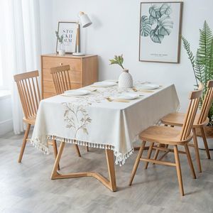 Taça de mesa de linho de mistura de tecido para decoração retângulo de cozinha de cozinha bordery roupas de bordado