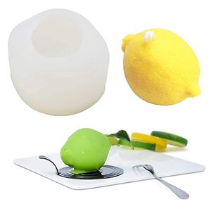 25st/parti 3D citron silikon mögel handgjorda tvål aromaterapi gipsljus mögel diy efterrätt mousse tårtdekor bakmaterial