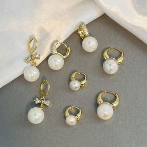 Dangle Earrings 7 Designs Luxury Dreamy Mermaid Pearl For Women Girls Korea Simple Crystal Heart Earings Wedding Gifts 2023