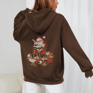 Women's Hoodies 2023 Women Christmas Sweatshirt Winter Vintage Oversize Zip-Up Y2k Harajuku Aesthetic Punk E-girl Jacket Streetwear Tops