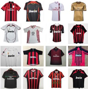 1990 1991 AC MILANS Retro KAKA GILARDINO INZAGHI RONALDO Soccer JerseyS 1996 2002 2003 2004 2005 2006 2007 2009 2010 2014 Camiseta classic vintage football shirt