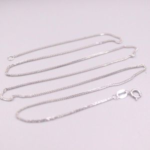 Catene Au750 Real 18K White Gold Chain Neckalce per donna Donna 0.8mmW Collane girocollo a grano sottile 40cm / 45cm Lunghezza