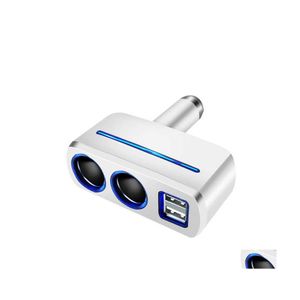 Other Auto Electronics 2 Ways Car Cigarette Lighter Socket Splitter Power Adapter 2.1A / 1.0A 80W Dual Usb Charger With Led Light Dr Dh2Ko