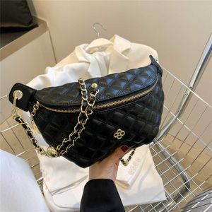 Cheap Purses on sale Chest bag women's ins large capacity crossbody new versatile and niche texture shoulder small fragrant rhombic chain