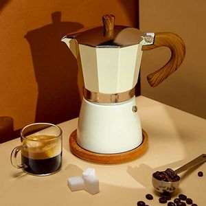 コーヒーポット6/12ビンテージ木製カップハンドルエスプレッソメーカーモカポットイタリア語とキューバコーヒー醸造ツールコーヒーショップコーヒーアクセサリーP230508