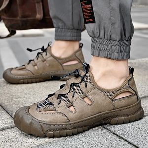 Men Sandals Walking s Summer Outdoor Wear Beach Sports and Leisure Hole Driving Shoes Hiking Platform Sport Leiure Shoe