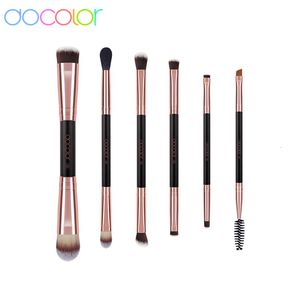 Makeup Tools Docolor Makeup Brushes 6st Double Sided Makeup Brushes Professional Foundation Eyeshadow Blending Eyebrow Make Up Borstes Set 230508