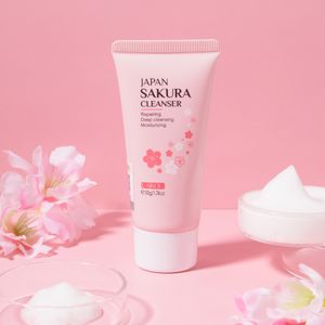 Japan Sakura Cleanser Gentle Cleansing Face Cleanser Shrink Pores Deep Clean Oil Control Remove Blackhead Moisturizing Skin Care