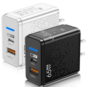 Charagem rápida super rápida 65W 48W 12W PD Chargers A+C USB C Adaptadores de energia para iPhone 12 13 14 15 Samsung HTC LG Android Phone