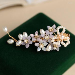 Fermagli per capelli Classici perline viola Testa Forcina lilla Accessori da sposa vintage antichi