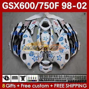 Body for Suzuki GSXF750 GSXF600 Katana GSXF 600 750 CC 600CC 750CC 1998 1999 2000 2001 2002 169NO.47 GSX750F GSXF-600 GSXF-750 GSX600F 98 99 00 01 02 Fairing Factory White Fouctory WhiteShory WhiteShory Whil