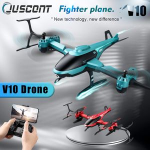 ElectricRC 항공기 V10 RC 미니 드론 4K 전문 HD 카메라 WiFi FPV RC 헬리콥터 4 헬리콥터 리모컨 장난감 230506