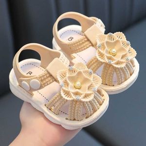 Sandals Summer Flowers Baby Kids Sandals Solid Buckle Strap Sandals For Infant Boy Girls Non Slip Toddler Children's Beach Shoes