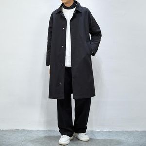 Herrgravrockar Män koreanska streetwear mode Lossa avslappnad lång kappa manlig vintage design vindbrytare cardigan trenchcoat manmen's