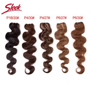 Hair Bulks Sleek Brazilian Blond P4 27 P6 27 Body Wave Human Weave Bundles Natural Brown P6 30 P1B 30 Colored 230508