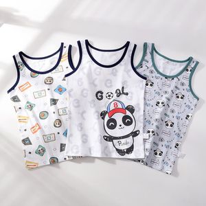 Vest Teenage Cartoon Design Singlet Underwear Tank Quality Children Undershirts Cotton Tank Tops för barn storlek 3-10T 3st/Lot 230508