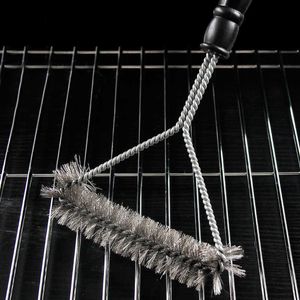 Ny grillgrill BBQ Brush Clean Tool Grill Tillbehör Rostfritt stål Borst Non-Stick Cleaning Borsts Barbecue Accessories
