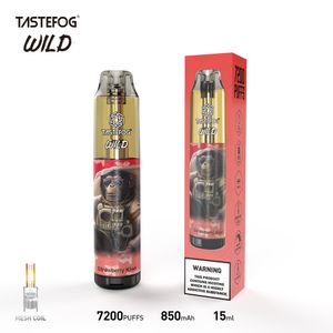 LED RGB Lights Tastefog Wild 7000 Puffs Pods Disponable Vapes China Original Tillverkare