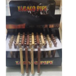 50 PCS/LOTO FORMULAR PIPES DE FACAÇÃO DE Cigarro de 78 mm para dente de leite de madeira de madeira Metal Metal Metal One Hitter Bat for Tobacco Herb Tools Acessórios para fumantes