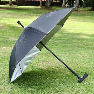 Anti-slip Elderly Umbrella Crutches Women Men Rainbow Color Sunny Rainy Umbrellas Long Handle UV Protection Windproof Umbrella BH8574 TYJ