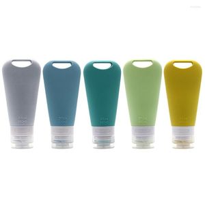 Bottiglie di stoccaggio Set di flaconi da viaggio in silicone da 5 pezzi da 90 ml Conico Cosmetico Ricaricabile Lozione Gel doccia Shampoo Contenitore vuoto