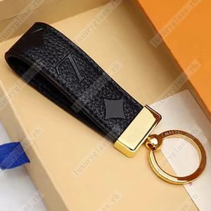 Leather Keychain Card Holder Exquisite Luxury Designer Keyring Zinc Alloy Letter Unisex Lanyard cute for women men Black White Metal Jewelry accessories