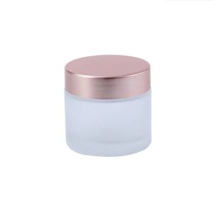 Wholesale Frosted Glass Jars Cream Bottles Cosmetic Containers with Rose Gold Cap 5g 10g 15g 20g 30g 50g 100g Lotion Lip Balm Packing Bottle