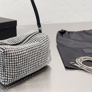 Designer Bag Crystal Mini Handbags Top Luxury Diamond Shoulder Bags Shine Rhinestone Underarm Wallet Hobo Bling Nylon High Quality Classic Shiny Small Size