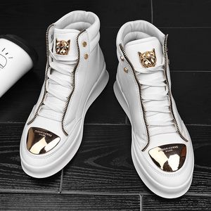 Dress Shoes High Top Casual Shoes Men Sneakers Fashion Skateboard Shoes Leopard Platform Shoe Sport Training Shoes Men's Ankle Boots 230506