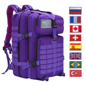 Backpacking Packs 50L1000D Nylon impermeabile militare tattico Mochila Zaino Assault Pack Molle Borse Outdoor Camping Trekking Caccia Zaino P230508