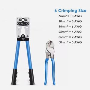 Tang HX50B Ferramenta de crimpagem de cabo de bateria, crimpador de fio, alicate de crimpagem de terminal de catraca manual para 650 mm² 110AWG com cortador de cabo