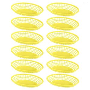 Dinnerware Sets 12 Pcs Sandwich Baskets Serving French Fries Boats Triturador De Alimentos Fast Platter Fruit Oval Bread Storage Bowls