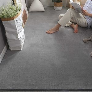 Stor storlek vardagsrum matt mjuk och hudvänlig sovrum mattan grå golvmatta för baby spelmatta vit hemdekoration