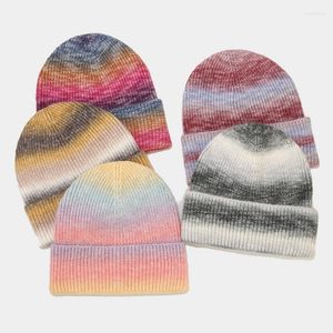 BERETS2023ファッションネクタイ編み帽子冬のウールの頭蓋