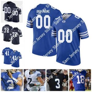 Football Jerseys Custom BYU Cougars Football Jersey 18 Gunner Romney 2 Christopher Brooks 54 Alden Tofa Kody Epps Max Tooley Bodie Schoonover BYU Jerseys