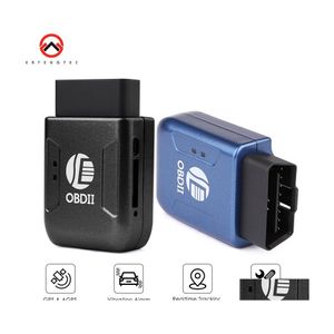 Andra bildelar Mini Car GPS Tracker TK206 GSM GPRS Vehicle OBD II Real Time Quad Band Antitheft Vibration Alarm PK OB22 Drop Deliv Dhajh
