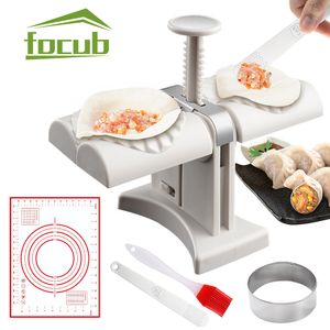 Pişirme Kalıpları Şef Dumpling Maker Makinesi Ev Çift Kafa Otomatik Dampalanan Maker Kalıp Hızlı Dumpling Empanadas Pierogi Maker Araçları 230506