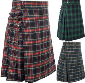 Юбки Мужские шотландские традиционные высокогорно -тартан -килт юбки макси юбки для женщин юбки женская панк -юбка 230508