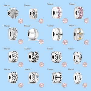 925 sterling silver charms for pandora jewelry beads New Clover Bow Path Star Clip DIY Bead Pendant