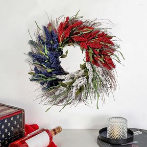 Decorative Flowers Excellent Eco-friendly Artificial Garland Fine Workmanship Patriotic Wreath Pendant Welcome Sign