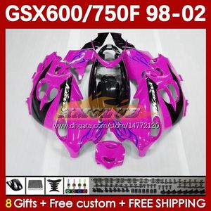 Rose black Body For SUZUKI GSXF750 GSXF600 KATANA GSXF 600 750 CC 600CC 750CC 1998 1999 2000 2001 2002 169No.65 GSX750F GSXF-600 GSXF-750 GSX600F 98 99 00 01 02 Fairing