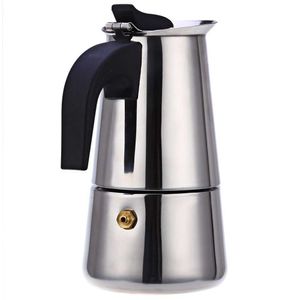 Kaffekrukor 2/4/6/9 koppar kaffekanna rostfritt stål mockas espresso latte spisfilter moka kaffe maker potten för kök z20 p230508