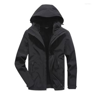 Men's Jackets Men's Fleece Lining Mountain Spring Mens Hiking Thicken Hooded Outdoor Liner Detachable Coats Autumn Outwear